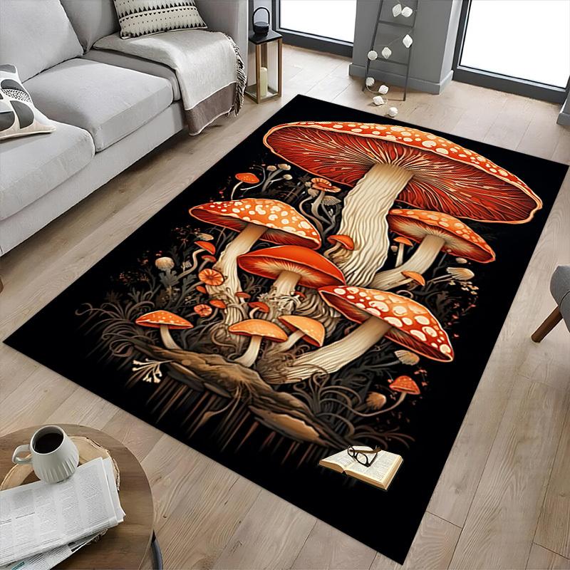1pc Mushroom Forest Carpet Anti Slip Polyester Floor Mat for office.Bedroom
