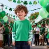Green Kids' St. Patrick's Day Two-Piece Long-Sleeve Shamrock Party Outfit