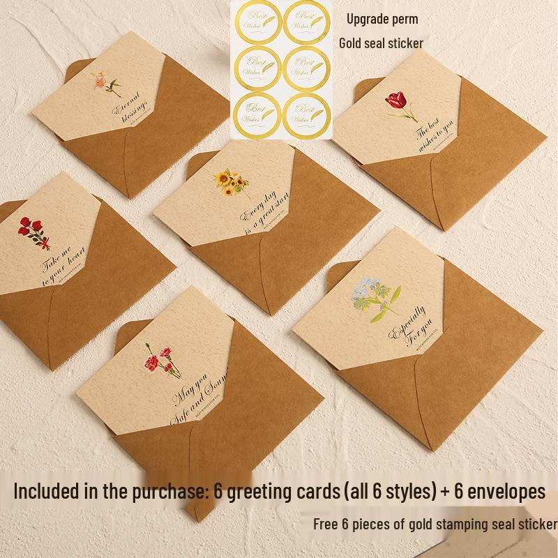 Retro Minimalist Floral and Leaf Greeting Card for Christmas, Birthday, Thanksgiving, or Thank You.