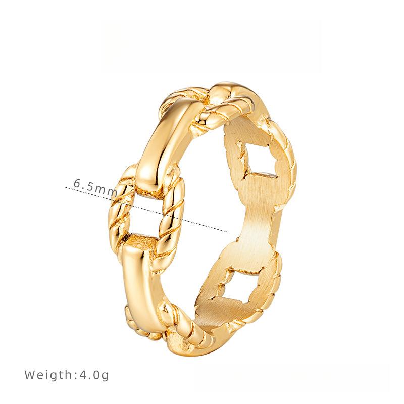 

Французское геометрическое кольцо-окружение с полостью, нишевое премиальное кольцо-цепочка, нержавеющая сталь, не выцветающая бижутерия 9