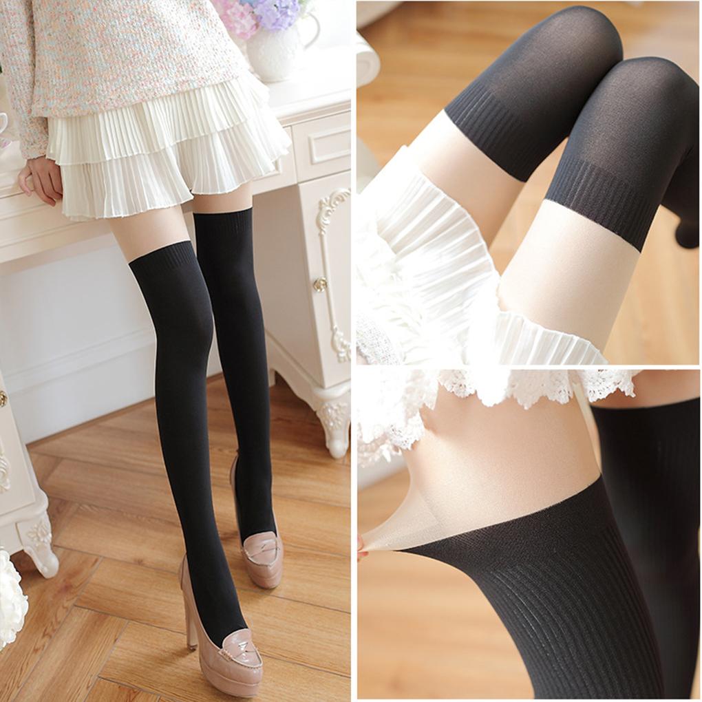 Women Girl Mock Knee Fashion Sexy High Hosiery Thin Pantyhose Tights Stockings