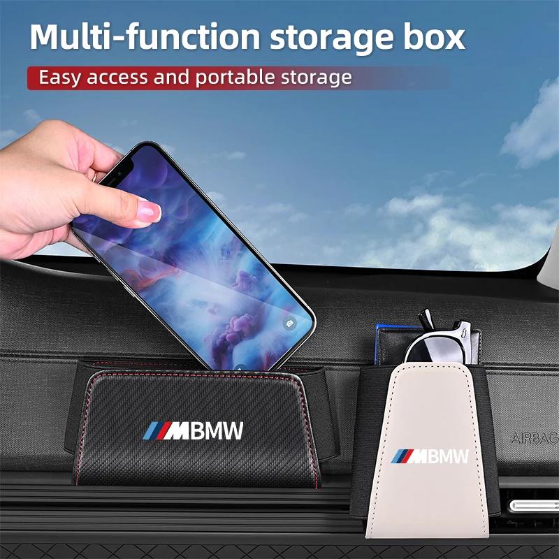 Car Sticker 2025 Hot Car Leather Storage Pocket Seat Back Door Center Console Organizer For BMW E90 E87 I01 E60 F25 F26 F44 F45