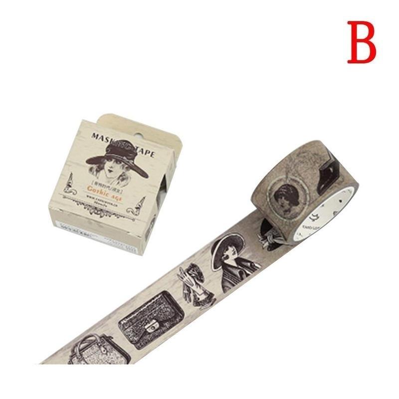 15/30 / 40mm * 7m Vintage Gothic Age Washi Tape DIY Decorative Scrapbooking Sticker Planner Masking