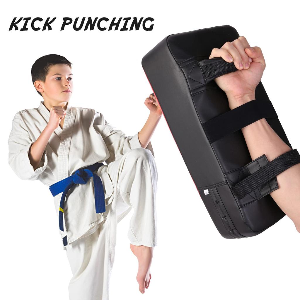 Odoland Set of Punching and Kicking 6oz Boxing Gloves with Premium PU Laser Kick Perfect for Kids and Striking Muay and Beginner Practice 3-Piece