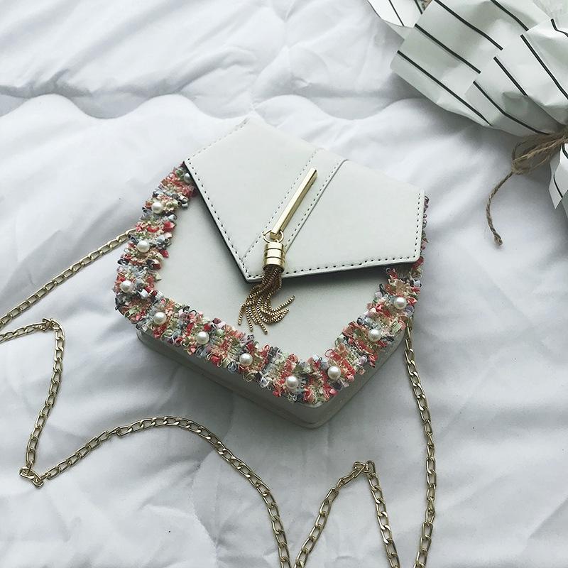 

SCIONE Маленька літня сумка в новому стилі Жіноча сумка у західному стилі Студентська сумка Сумка-мессенджер Tide 17cm*7cm*18cm білий