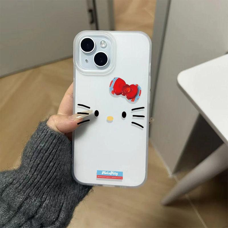 Hello Kitty iPhone 16 Pro Max Case: Frosted Design, Large Hole, Soft Shell, Minimalist Style