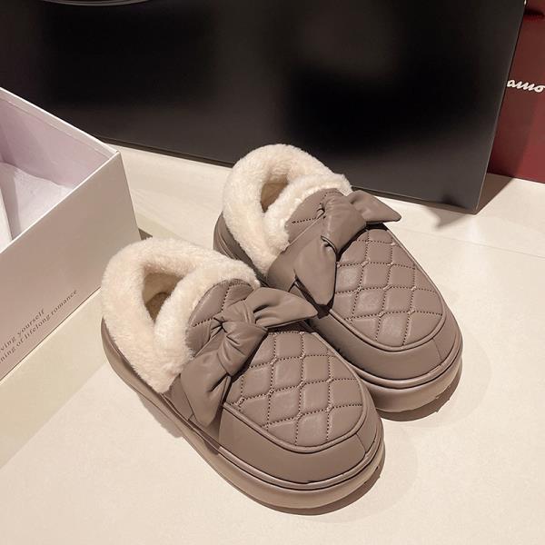 

Круглые носы корейской обуви с бантом осенние мокасины меховые бабочки осень зима удобные модные лаконичные тапочки сплошной чехол он 39