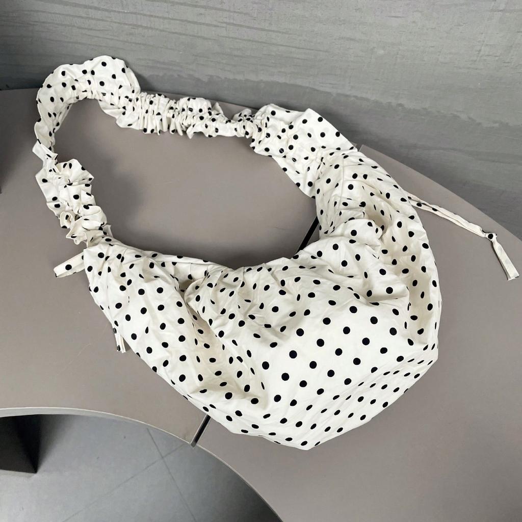 Vintage Polka Dot Cute Versatile Pleated Dumpling Bag Shoulder Messenger Bag