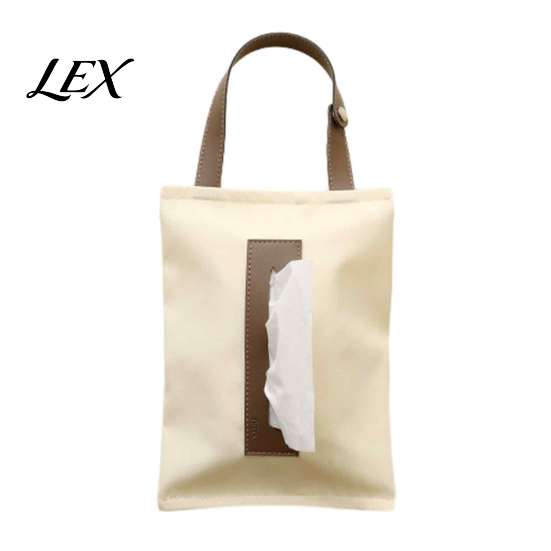 Portable Tissue Storage for Bedroom Hanging Canvas Box, Durable Wall Mounted Paper Towel Foldable Fabric Napkin Holder Dispenser, Easy Refill