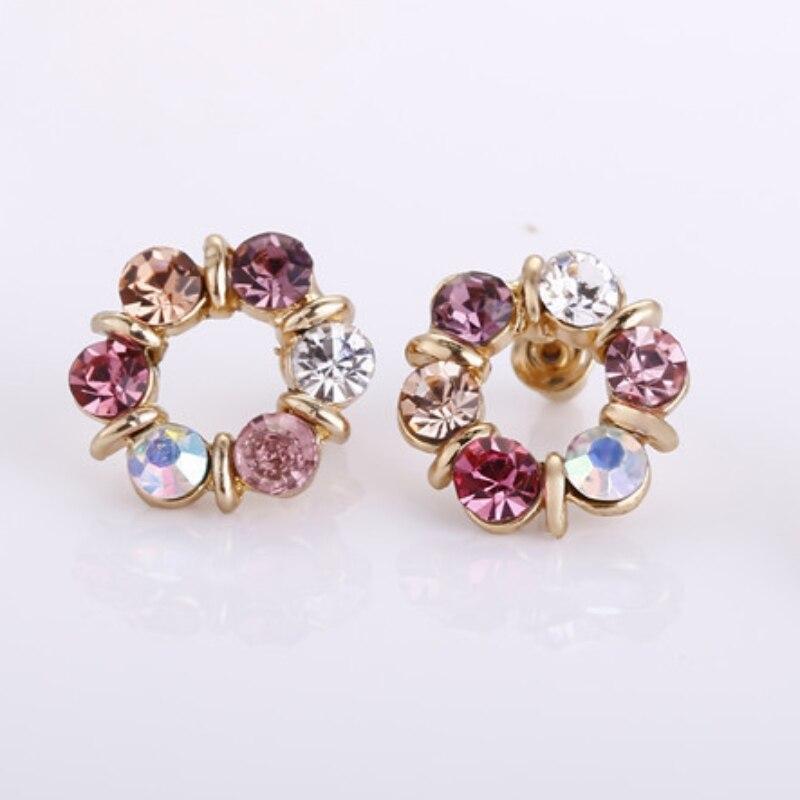 Circle Jewelry Set, Colorful Jewelry Pendant Necklace Earrings Two-Piece Set, Daily Versatile, Personalized And Trendy Accessories