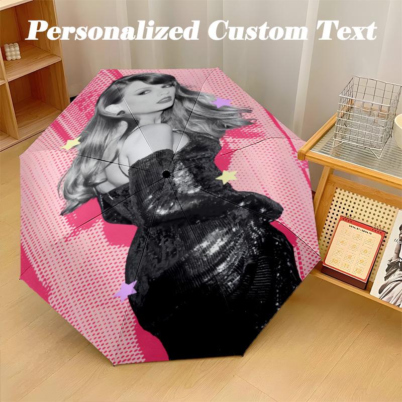 Portable Auto Folding Umbrella,Taylor Swift 8 Rib Waterproof Umbrella For Camping Commute