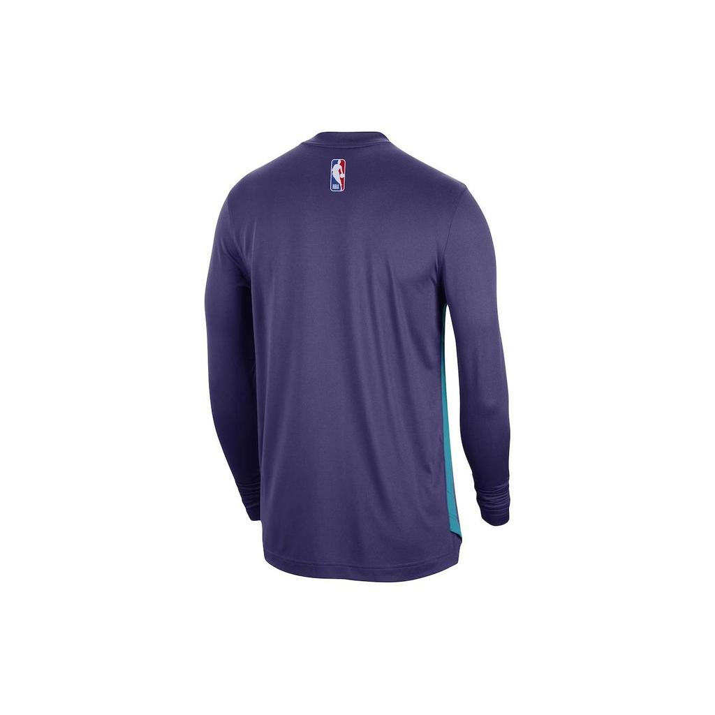 Jordan Letter Pattern Printed Training Long Sleeve T-Shirt 2023-24 Season Player Edition Charlotte Hornets Unisex Tops Purple FB3475-566