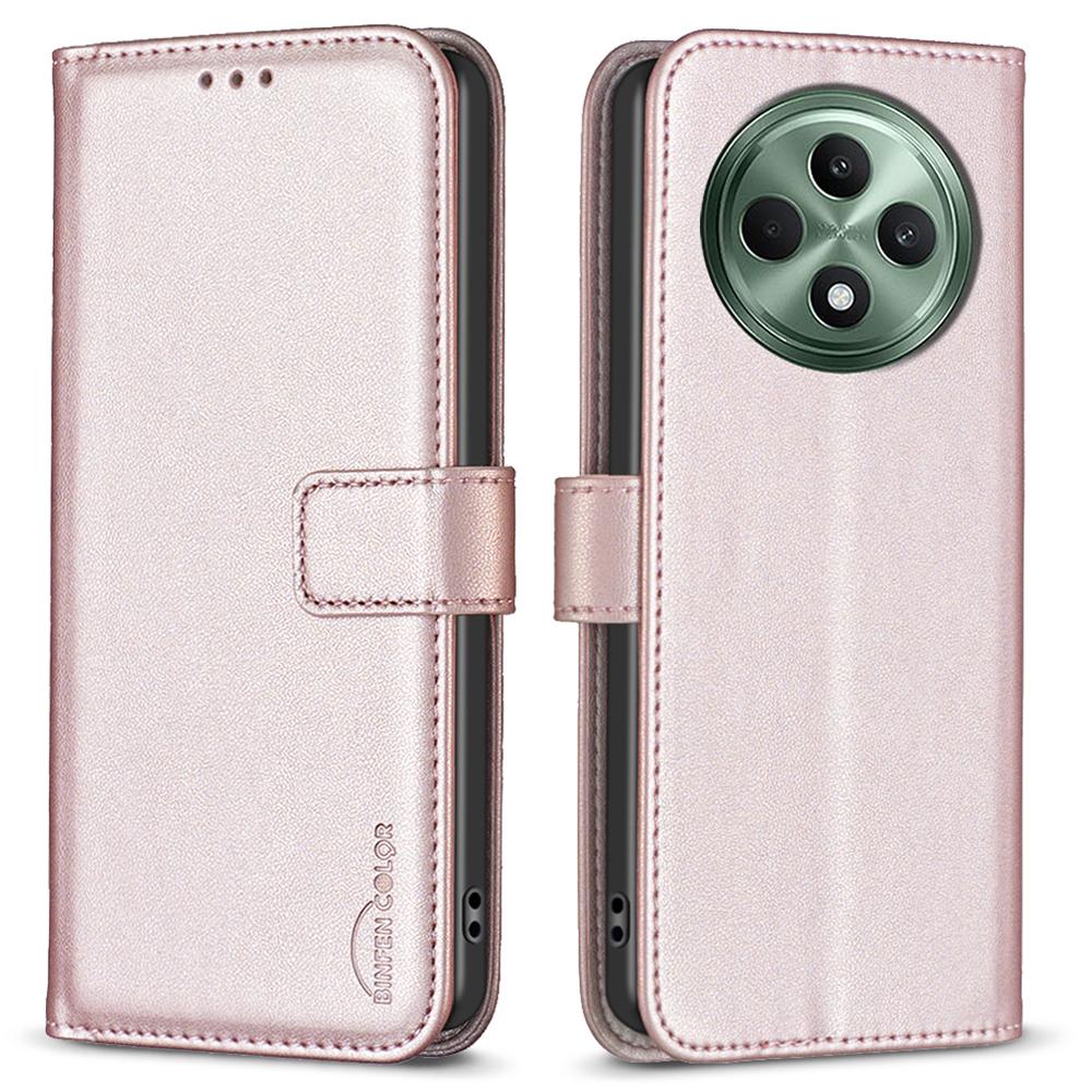BINFEN COLOR BF17 For Oppo Reno12 F 5G Case Leather Phone Cover Wallet Stand