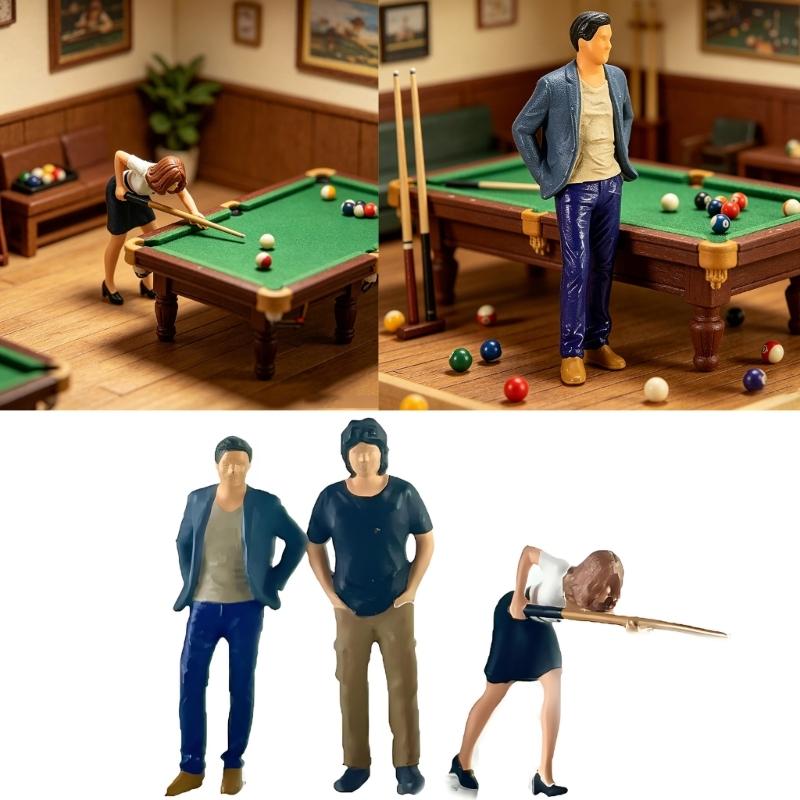 Miniature Billiard People Resin Figurine Sculpture Dioramas Model Great For Collectibles And Tabletop Display Decoration