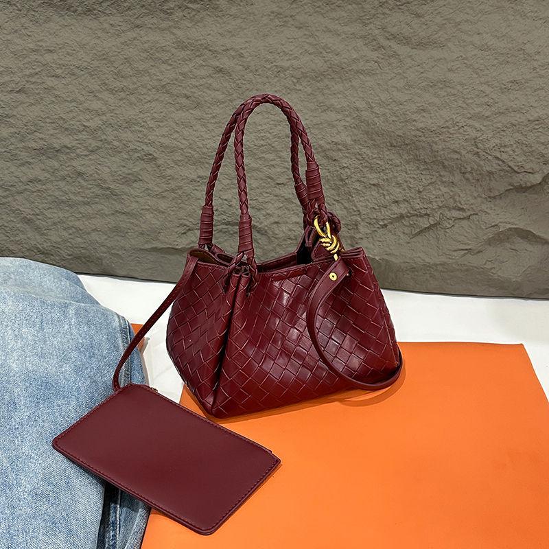 2025 Городская женская мода Плетеная сумка-ведро на плечо