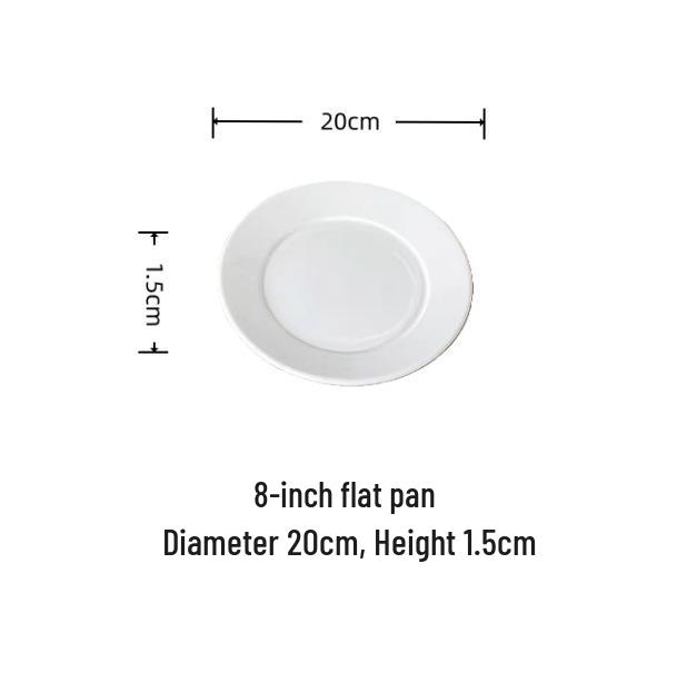 Pure White Ceramic Tableware Set - Plates & Bowls for Home or Hotel