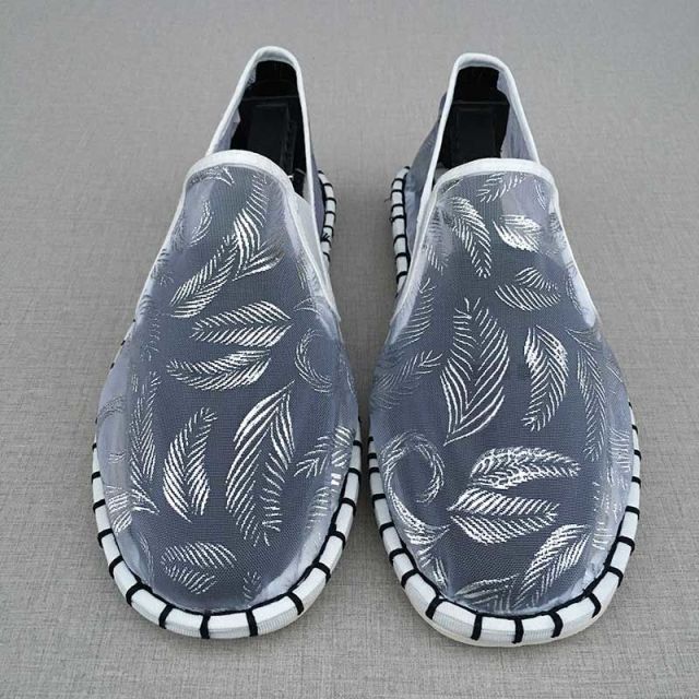 Oude Peking Stoffen Schoenen Holle Netstof Schoenen Airconditioning Schoenen Luie Man Handgeborduurd Mondmasker Gaas Sandalen