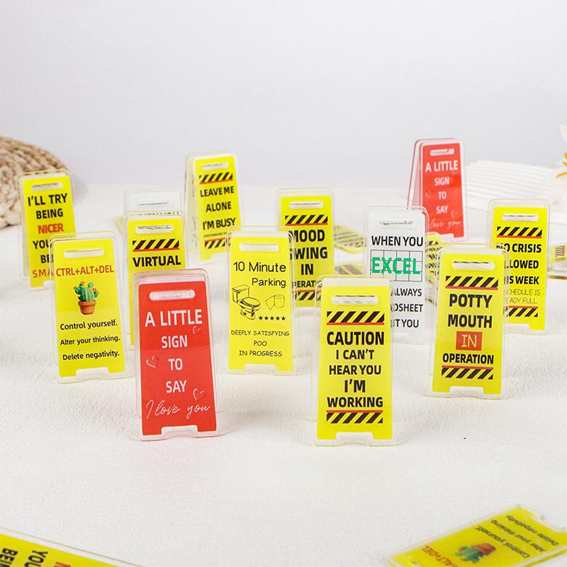 Acrylic Desk Sign "Leave Me Alone, I'M Busy" Humorous Office Decor Unisex Gift For Coworkers Desktop Ticket Clip