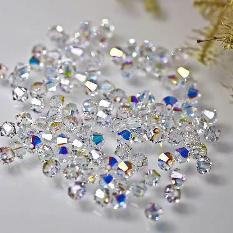 4mm Crystal Glass Bead DIY Handmade Accessory Bead Hairpin Material