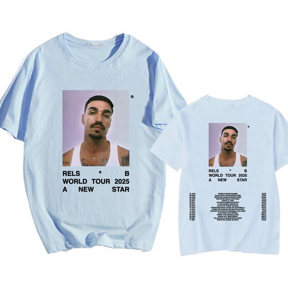 A New Star World Tour 2025 Rels B Tshirt Hip Hop Unisex Streetwear Short Sleeve Round Neck Unisexs Teeshirt Print Clothing Casual