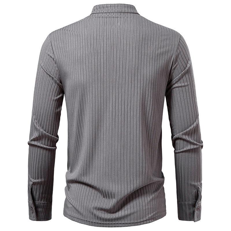 Men's Long Sleeve Henley Shirts Vintage Stand Collar Pullover Tops Casual Tee Shirt with Drawstring Comfortable Athletic Workout T-Shirts for Men