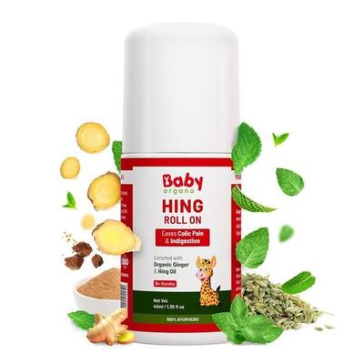 BabyOrgano Hing Roll-On for Babies & Kids – 40ml – Ayurvedic Tummy Relief with Organic Ginger & Hing Oil – Helps with Gas, Colic & Digestion
