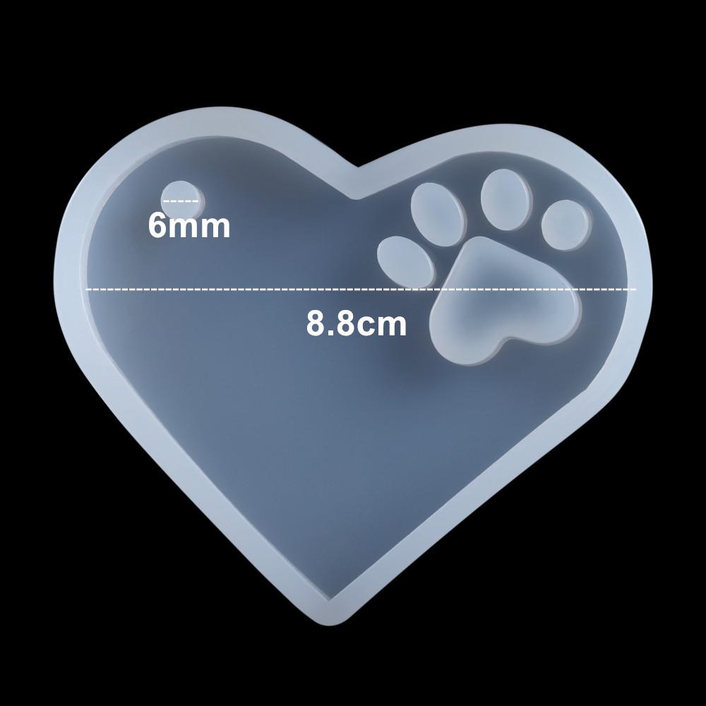 Cat Bear Paw Dog Bone Tag Pendants Silicone Mold Heart MP3 Keychain Epoxy Resin Molds For DIY Jewelry Handmade Craft Making Tool