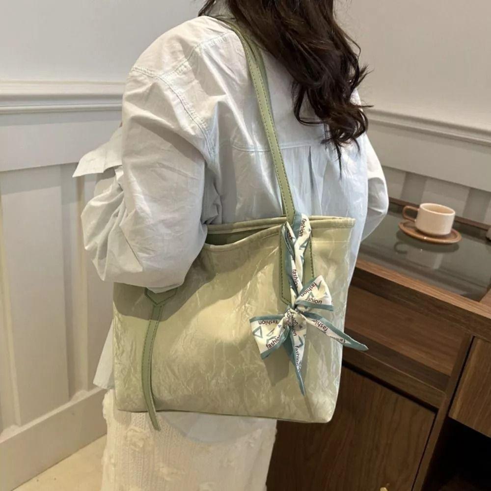 PU Leather Shoulder Bag Large Capacity Tote Bag Fashion Student School Bag