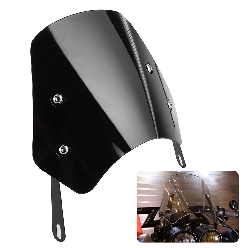 Universal Motorcycle Windshield Wind Deflector Screen W Mounting Bracket for 5‑7in
