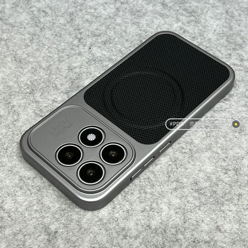 For Xiaomi 17 Case For MagSafe Magnetic Fine Grain PU Vegan Leather Electroplated PC Lightweight Hard Cover Non-Slip Bumper