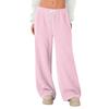 Women's Fleece Wide Leg  Elastic Waist Drawstring Loose Pants Drawstring Pajama Pants Sleepwear Trousers
