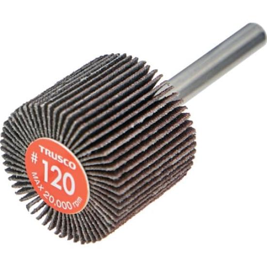 TRUSCO Economy Flap Shaft Diameter Outer Diameter 30mm x Width 25mm x Shaft Length of Wheel, 6mm, 35mm, #120 (Pack 5) EF3025-120