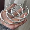 100% Solid 925 Sterling Silver Metal Bracelet for Women Men Shinning Handmade Simple Narrow Flower Bracelets For Birthday Gift