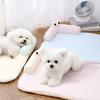 Dog Cooling Mat Ice Silk Cooling Pet Mat Bed Breathable Summer Pet Sleeping Pad with Neck Support Pillow for Small Dogs Cats