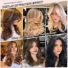 Long Layered Wig with Bangs for Women 18 Inch Long Wavy Synthetic Wigs Heat Resistant Hair for Daily Party Cosplay Use