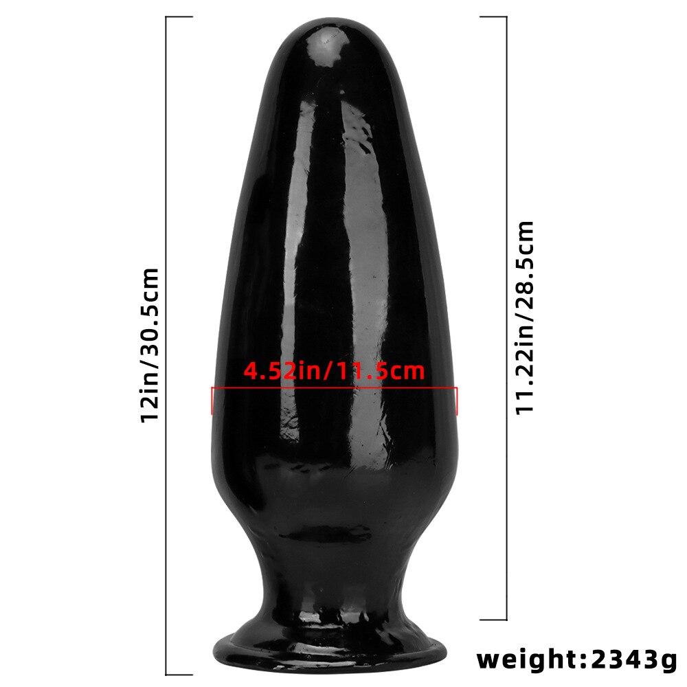 30.5*11.5cm Giant Dilator Anal Plug Dildo Masturbator Fisting Big Dick Black Penis Sex Toy Slave Femdom PVC