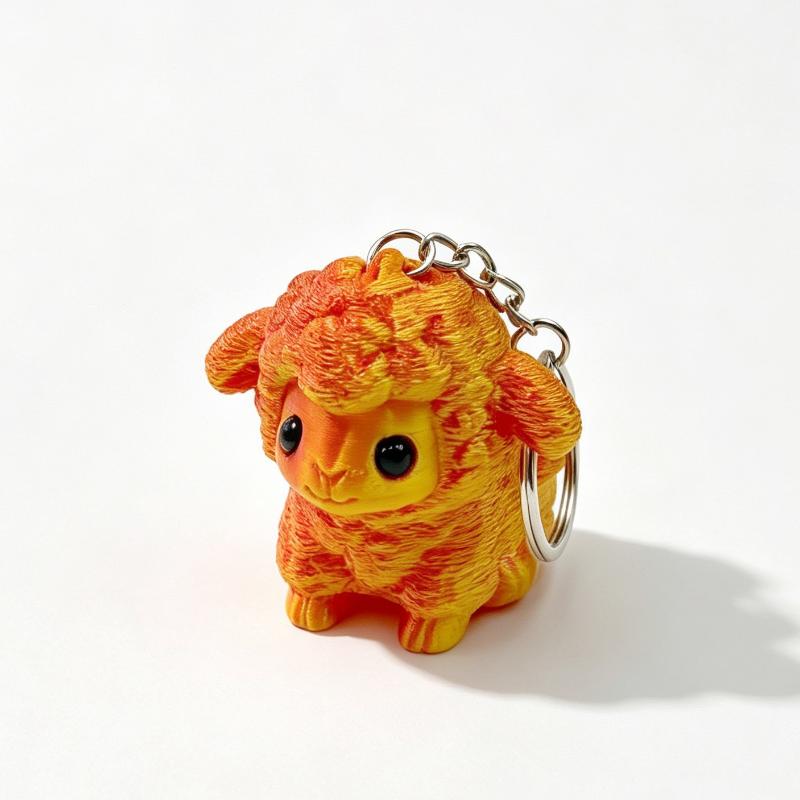 3D Printed Cute Sheep Keychain For Women Bag Decor Lovely Lamb Keyring Backpack Pendant Kawaii New Year Gifts Keychain Accessory