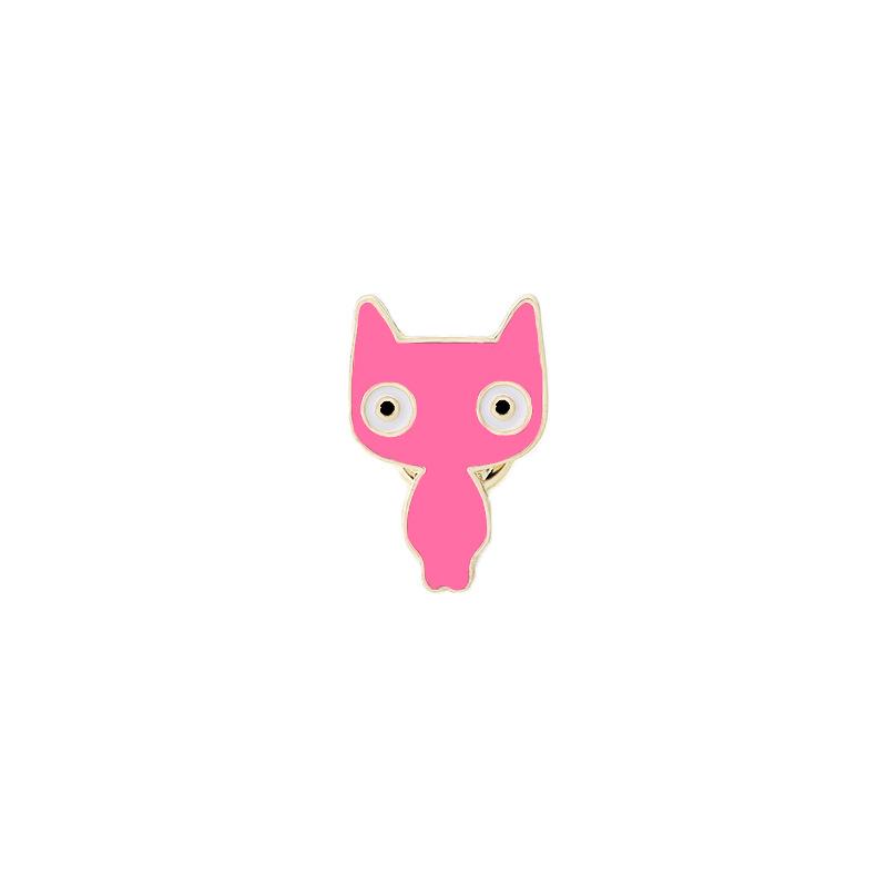 

Cute Fashion Cats Enamel Pins Cartoon Creative Brooches Metal Button Jackets Shirt Lapel Jewelry Badges Gifts Men Children Women розовый