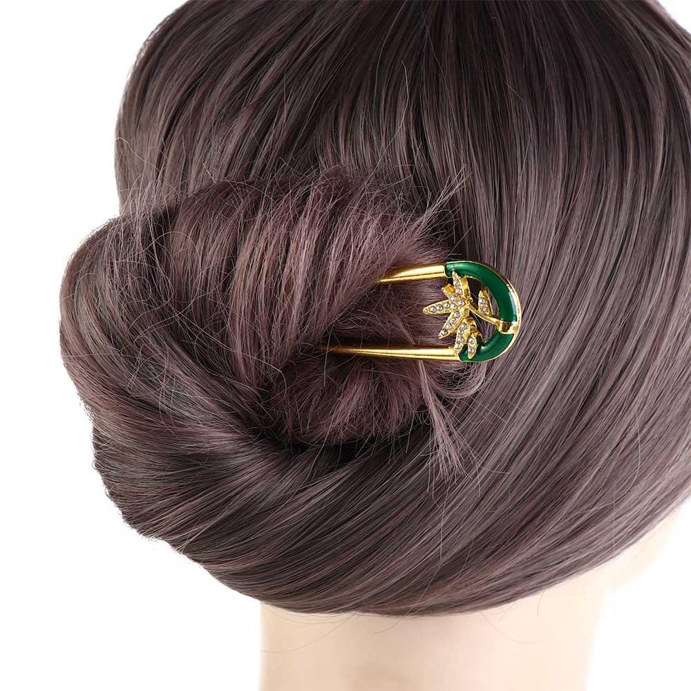 

Leaf U Shape Hair Stick Gold Hair Chopstick Retro Chinese Style Hairpin Women