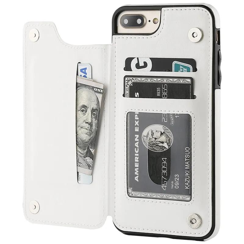 Für iPhone 11 Pro XR XS Max 6s 7 8 Plus SE 2020 Brieftaschenhülle Luxus Schlanke Passform Premium Leder Kartenfächer Stoßfeste Klapphülle
