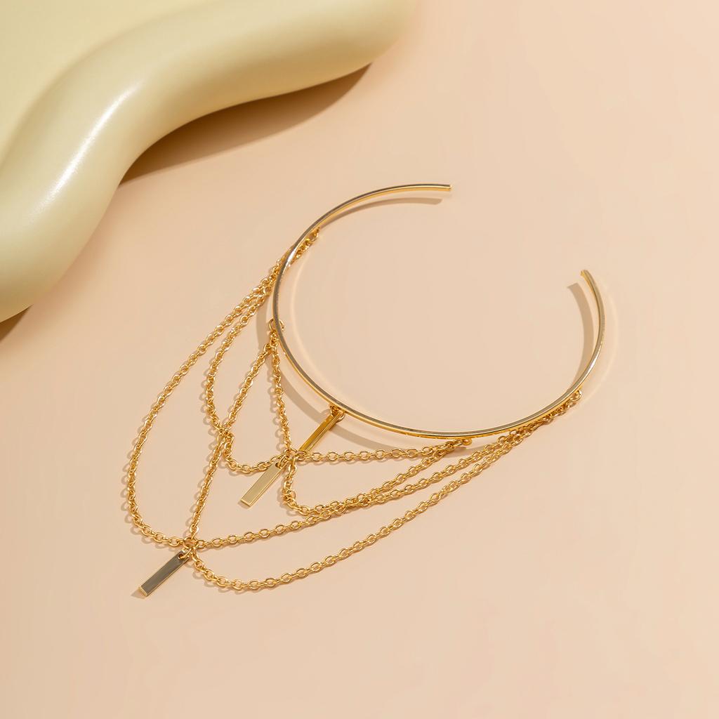 Punk Adjustable Arm Chain Metal Lanyard Tassel Arm Ring Resort Wind Beach Open Arm Bracelet