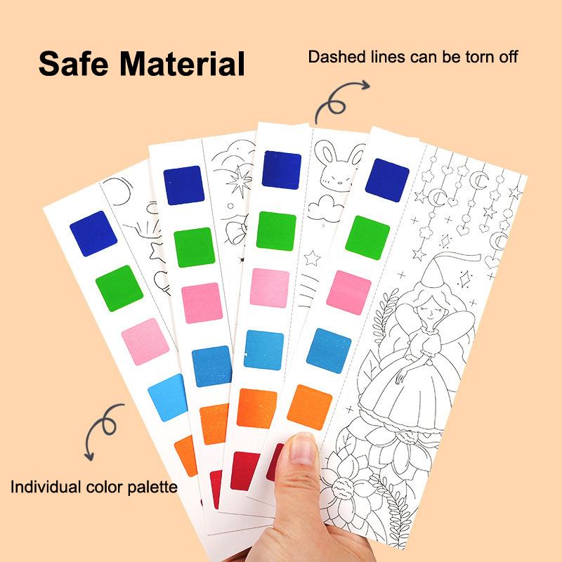 12/20 Premium-Quality Sheets First-Class Portable Superior-Grade Coloring Premium-Quality Book Superior-Grade Children High-Standard Watercolor