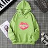 Sexy lip print hoodie long-sleeved women's casual fashion sweatshirt