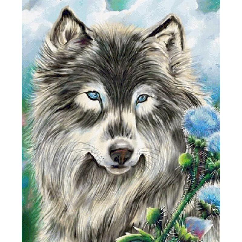 Diy Wolf 5D Diamond Painting Full Round Drill Animals Diamond Embroidery Cross Stitch Mosaic Rhinestone Wall Art Home Decor