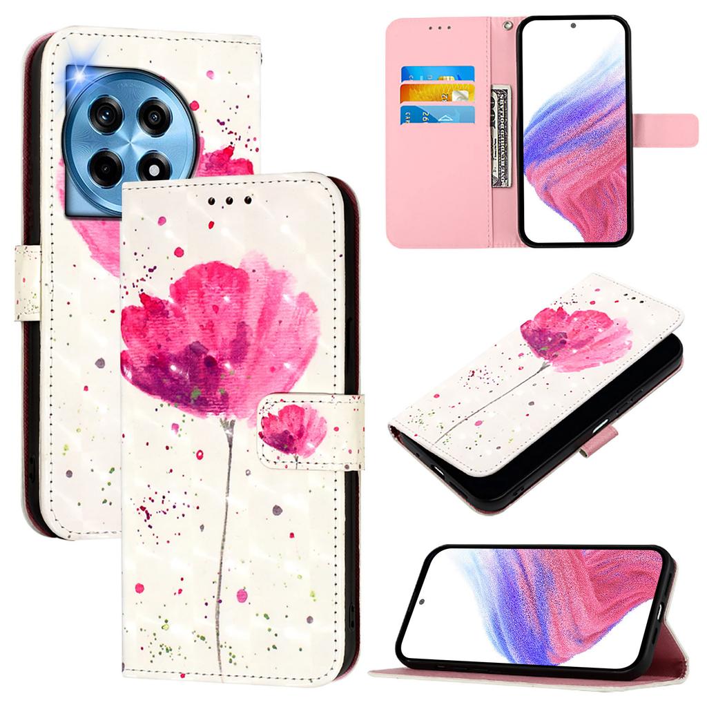For OnePlus 12 5G Leather Case Pattern Printing Wallet Stand Mobile Cover with Strap