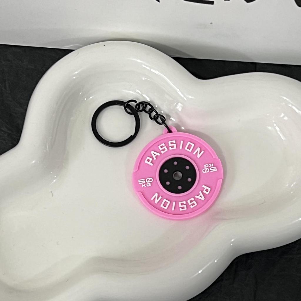 Miu Series Dumbbell Plate Keychain: Trendy Fitness Accessory & Sports Jewelry Gift