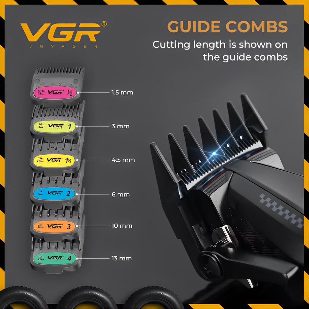 VGR V-270 Professionelle Elektrische Schiebeschere Metall Mecha Wind Körper Männer mit Basis Haarschneider LED Digitalanzeige Öl Kopf Haarschneidegerät für Zuhause