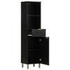 VidaXL Bathroom Cabinet Black 38x33x160 Cm Solid Mango Wood, Cabinet, Bathroom Storage Cabinet, 4017670