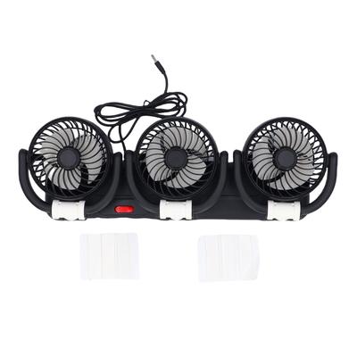 3 Heads Car Fan USB Speed Adjustable Foldable Portable Car Cooling Fan with Phone Holder for