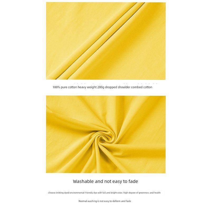 Wassup Trendy American Letter Print T-Shirt Short Sleeve Men's Summer Loose Casual Couple Round Neck Top